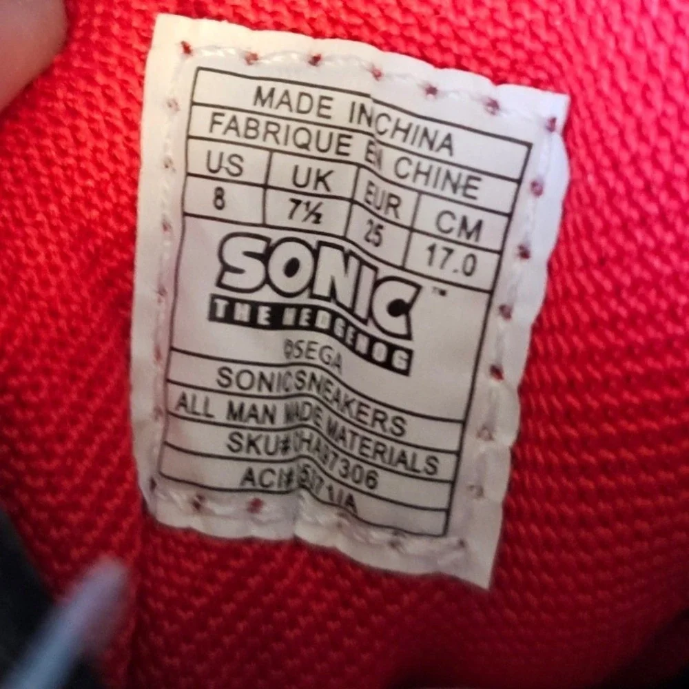 Sonic the Hedgehog Toddler Light Up Sneakers Blue Black 35th Anniversary Size 8